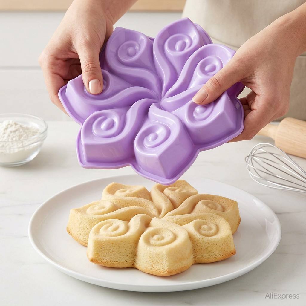 Large Flower Silicone Cake Mol - đánh giá và giá Kitchen Appliances Packages