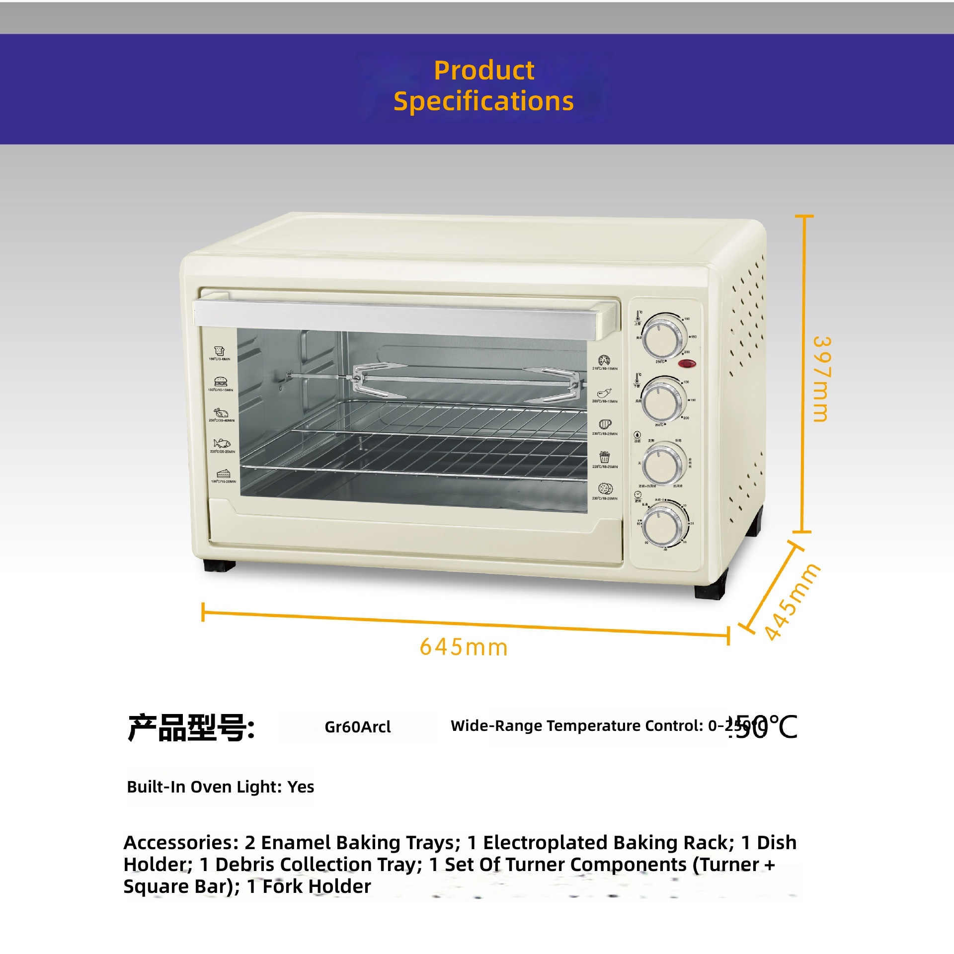 Electric Oven 60L, 4-Tier Baki - đánh giá và giá Kitchen Appliances Ideas